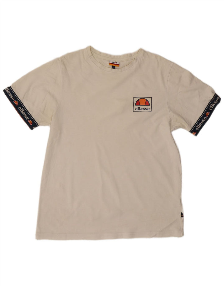 T-shirt grafica da uomo Ellesse Top in cotone bianco medio