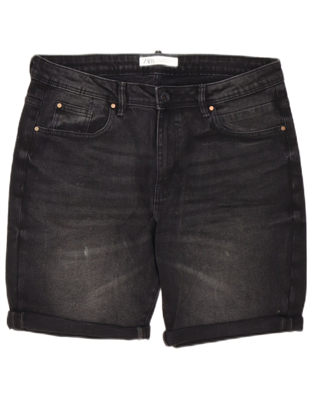 Pantaloncini di jeans da uomo Zara EU 44 Large W34 cotone nero