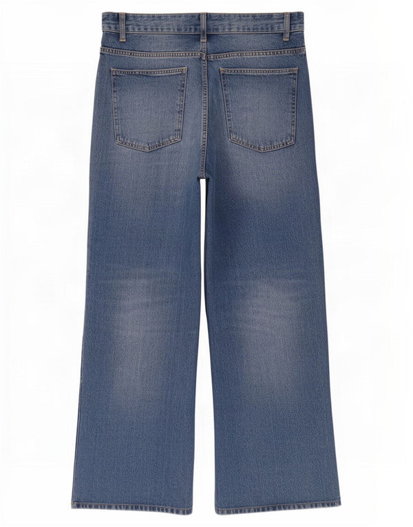Zara Womens High Waist Wide Leg Jeans EU 44 XL W34 L32 Blue