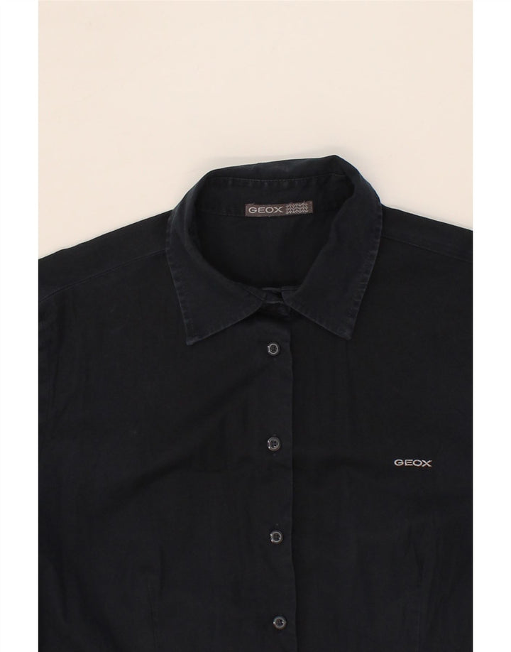 GEOX Womens Shirt UK 12 Medium Navy Blue Cotton Vintage Geox and Second-Hand Geox from Messina Hembry 