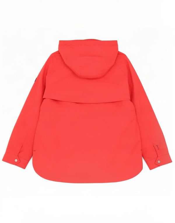 Giacca antipioggia con cappuccio da donna Joules UK 12 rosso medio in cotone