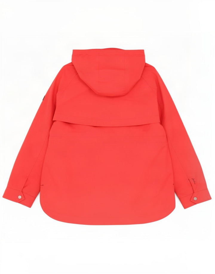 Giacca antipioggia con cappuccio da donna Joules UK 12 rosso medio in cotone