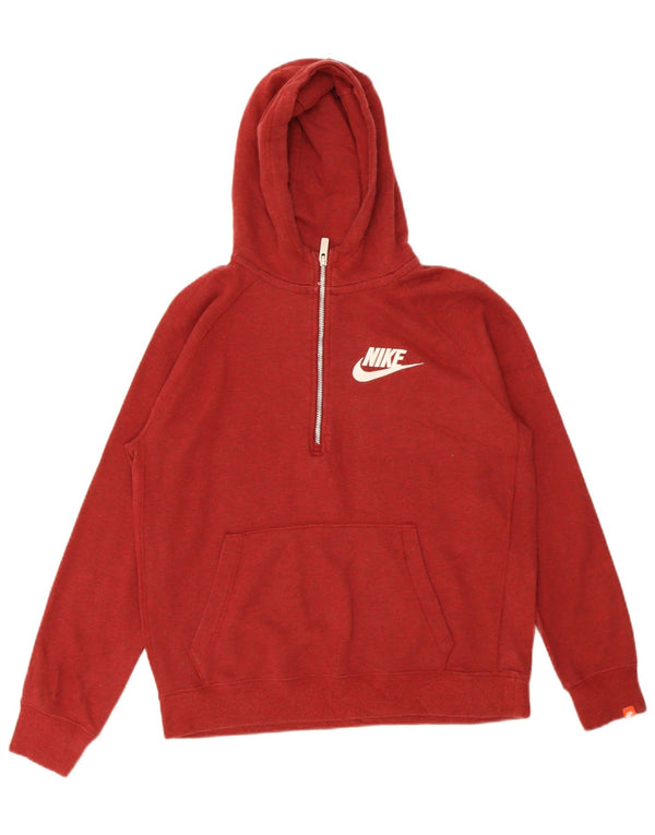 Maglione con cappuccio e zip da donna Nike UK 18 XL rosso cotone