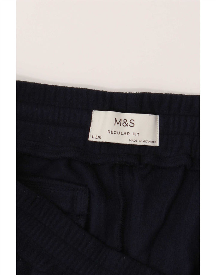 Pantaloni da tuta in pile da uomo Marks & Spencer grandi in poliestere blu navy
