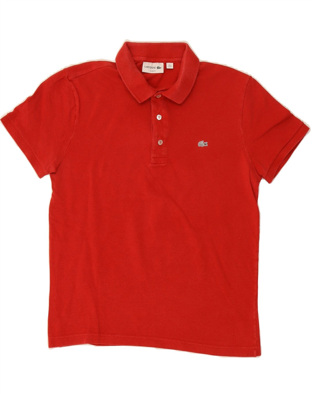 LACOSTE Mens Slim Fit Polo Shirt Size 4 Medium Red Cotton Vintage Lacoste and Second-Hand Lacoste from Messina Hembry 