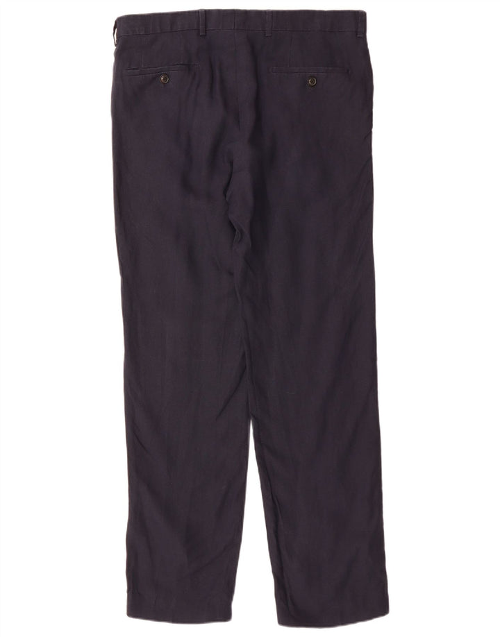 Pantaloni chino dritti da uomo HUGO BOSS IT 48 medio W34 L32 blu navy