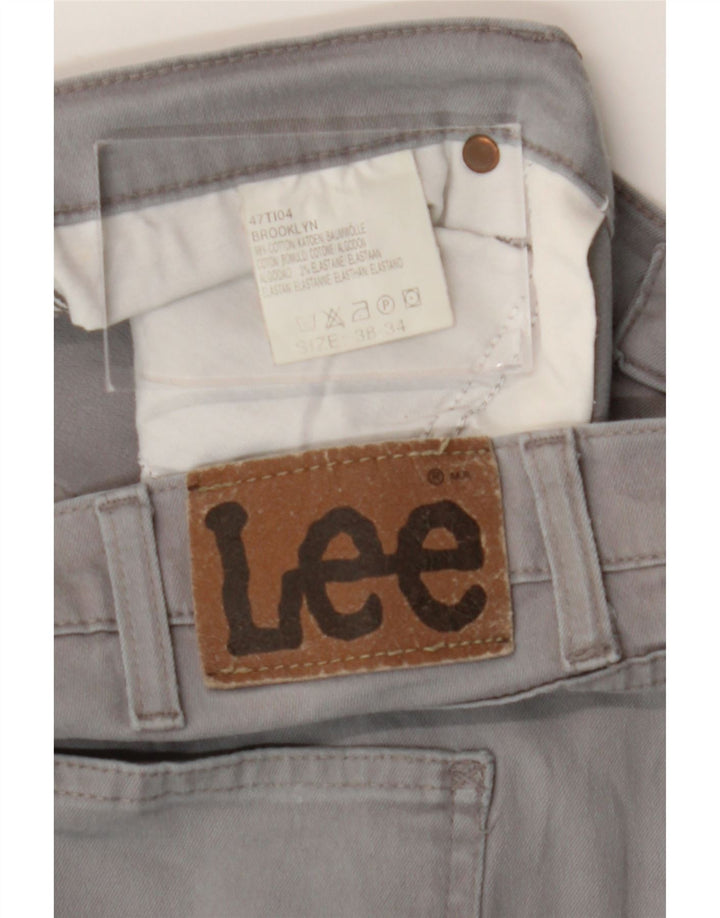 Jeans dritti da uomo Lee Brooklyn W38 L30 cotone grigio