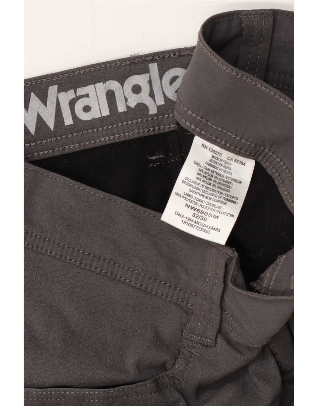 Pantaloni cargo dritti da uomo Wrangler W32 L30 nylon grigio
