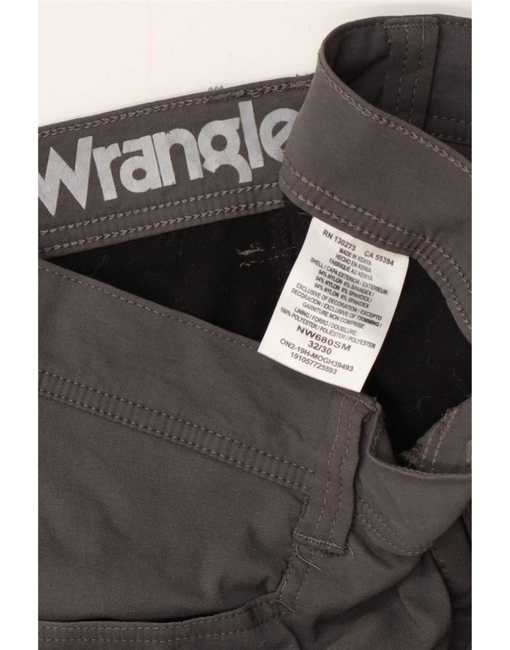Pantaloni cargo dritti da uomo Wrangler W32 L30 nylon grigio