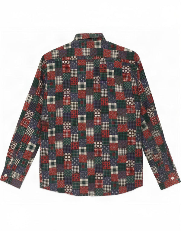 Camicia vintage da uomo regular fit Patchwork medio multicolore