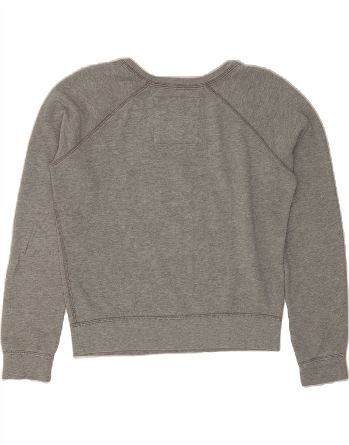 ABERCROMBIE & FITCH Womens Graphic Sweatshirt Jumper UK 14 Medium Grey Vintage Abercrombie & Fitch and Second-Hand Abercrombie & Fitch from Messina Hembry 