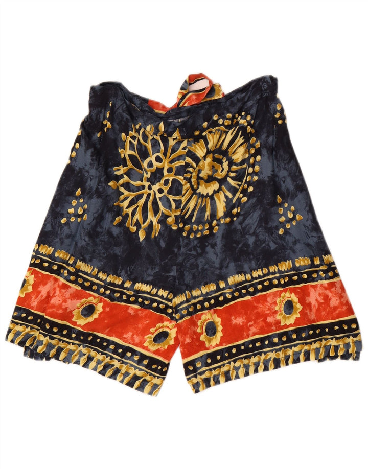 Pantaloncini Harem vintage da donna W28 blu medio floreale