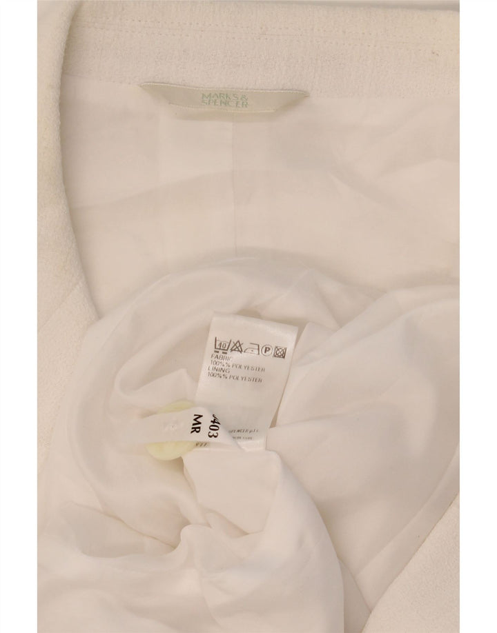 Giacca blazer a 2 bottoni a maniche corte da donna Marks & Spencer UK 20 2XL Bianca