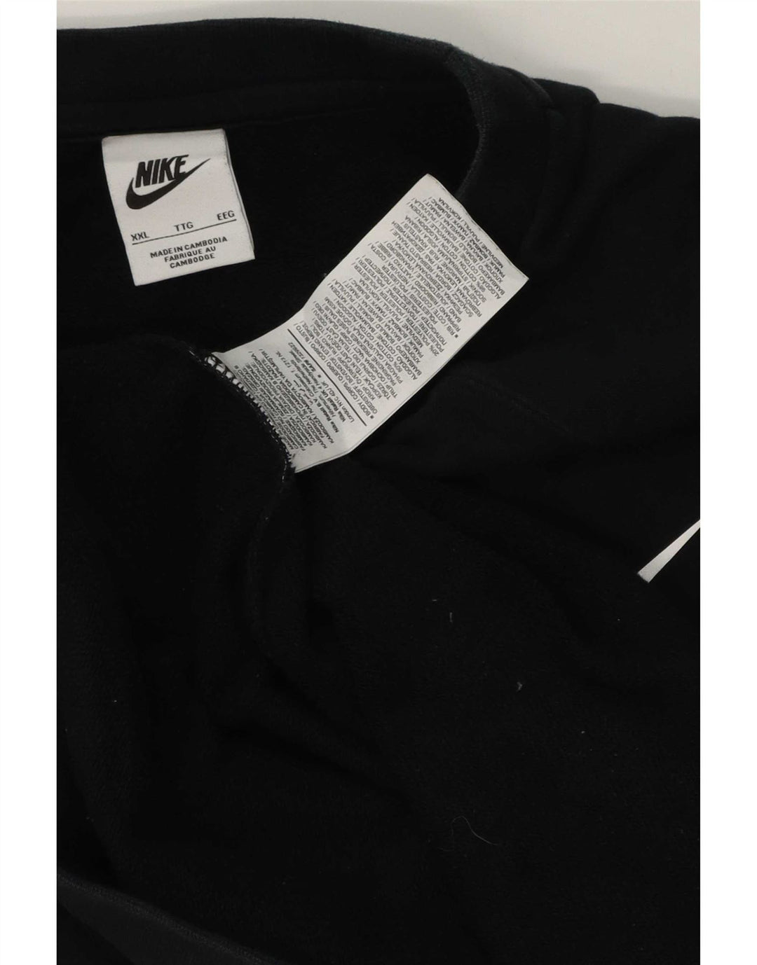 Felpa con grafica Nike da uomo, maglione 2XL, cotone nero