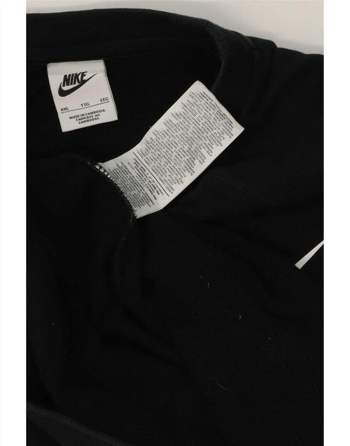 Felpa con grafica Nike da uomo, maglione 2XL, cotone nero