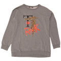 Trussardi Jeans Felpa Grafica da Uomo Maglione Large in Cotone Grigio
