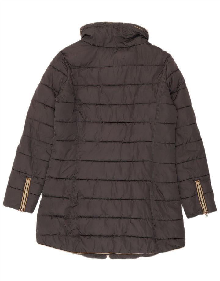 Cappotto imbottito con cappuccio da donna Peggy-Ho UK 14 Poliestere grigio medio