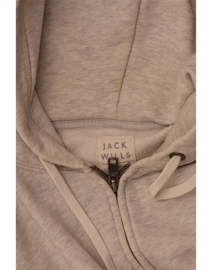 JACK WILLS Maglione con cappuccio e zip da uomo piccolo in cotone grigio