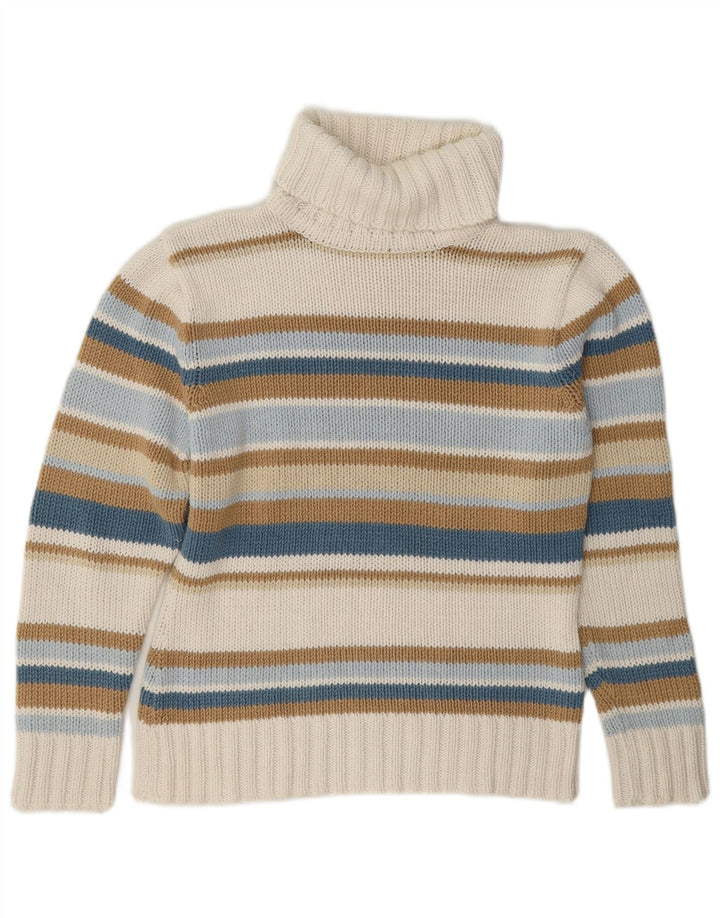 Maglione maglione da donna a collo alto Yessica UK 14 a righe multicolori medie