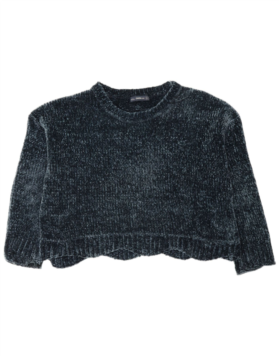 Maglione maglione girocollo oversize da donna Zara UK 14 blu navy medio