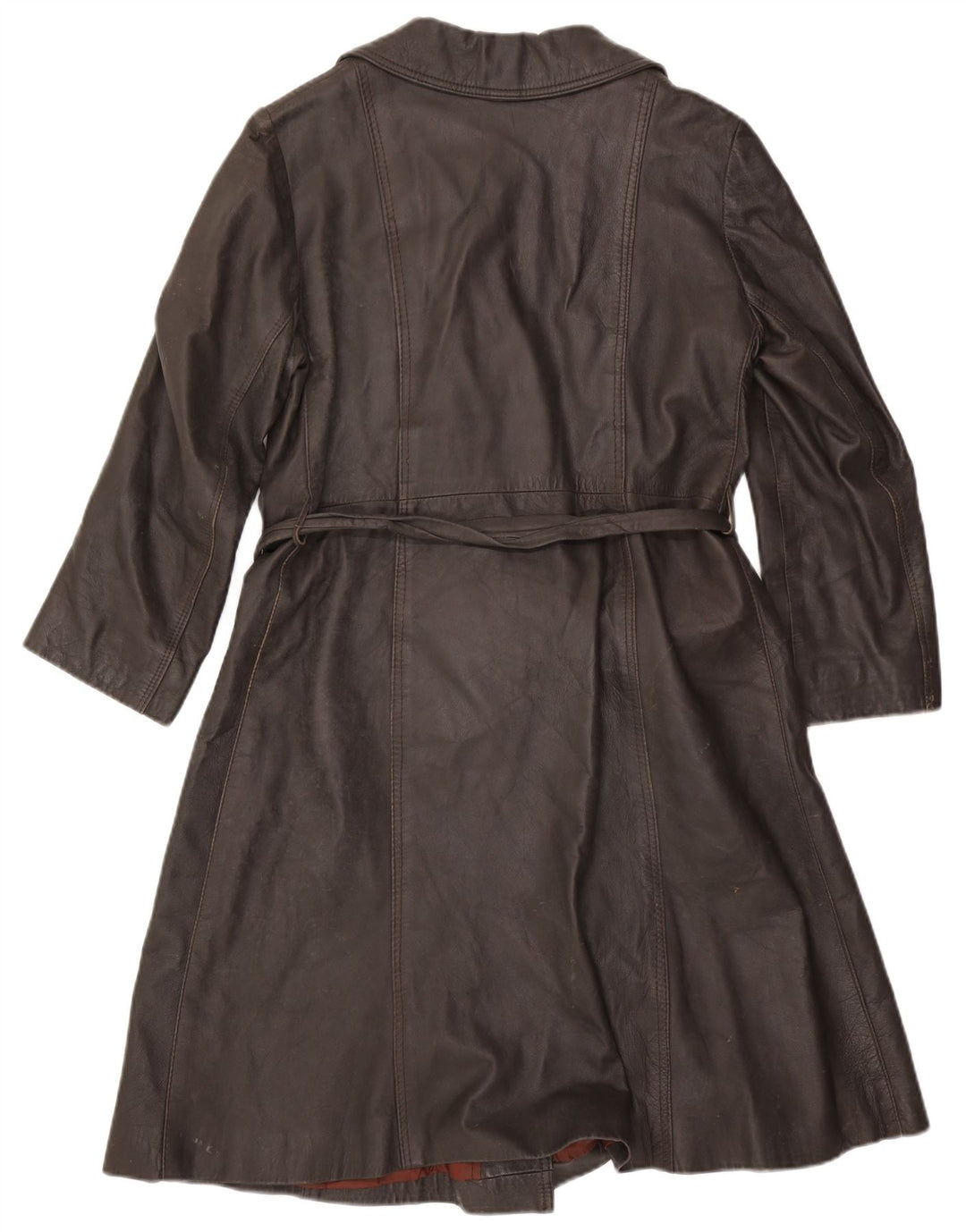Cappotto in pelle da donna VINTAGE UK 14 Marrone medio