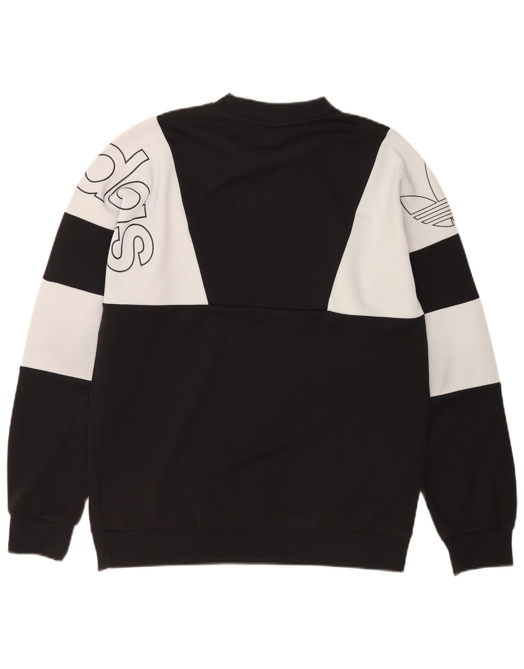 Felpa grafica da uomo Adidas, maglione, colore nero medio, in poliestere a blocchi di colore