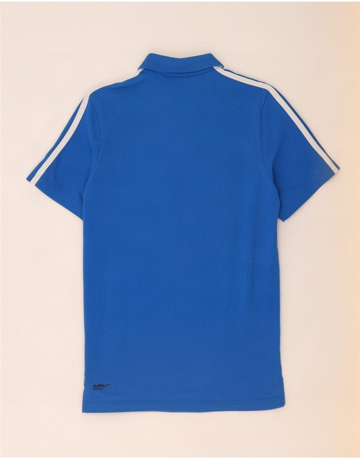Polo Adidas Climalite da uomo piccola in cotone blu