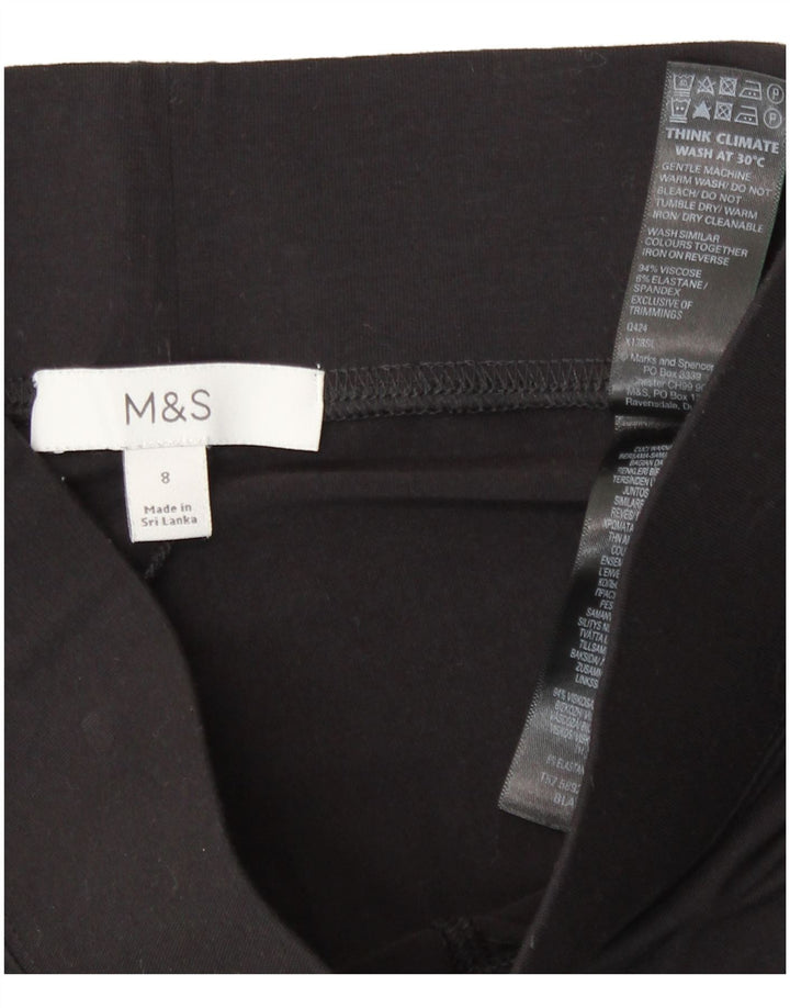 Leggings corti da donna Marks & Spencer UK 8 piccoli in viscosa nera