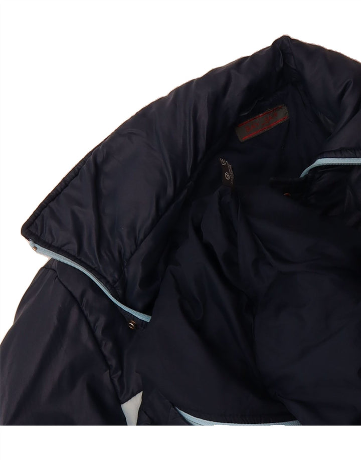 VINTAGE Mens Padded Jacket UK 40 Large Navy Blue Colourblock Polyamide Vintage Vintage and Second-Hand Vintage from Messina Hembry 