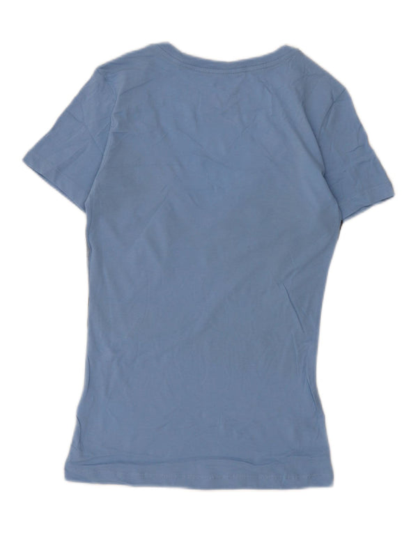 T-shirt grafica Nike da donna slim fit, taglia UK 10, piccola, in cotone blu
