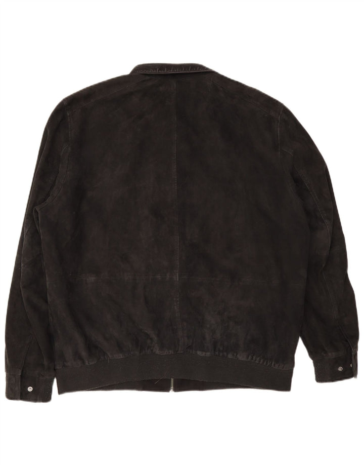 Giubbotto bomber in pelle scamosciata da uomo Christian Berg UK 38 medio in pelle scamosciata blu navy