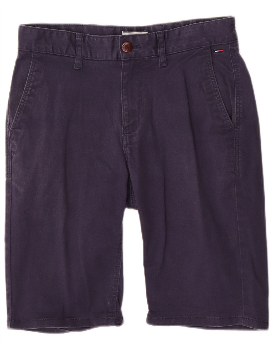 TOMMY HILFIGER Pantaloncini chino da uomo W28 piccoli in cotone blu navy
