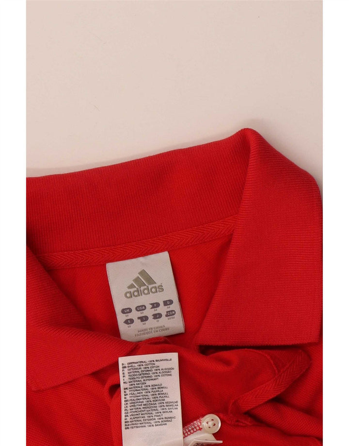 Polo Adidas da uomo in cotone rosso medio