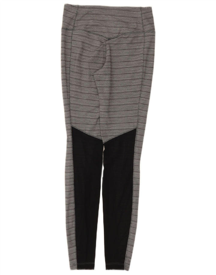 Leggings Nike Dri Fit da donna UK 8 Small Grigio Colourblock Nylon