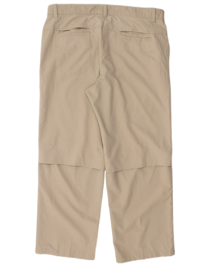 Pantaloni chino dritti da uomo Izod W36 L28 poliestere beige