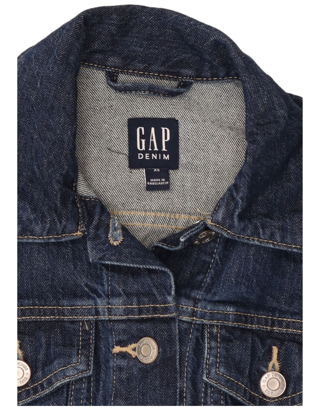 Giacca in denim da donna GAP UK 6 XS blu navy cotone