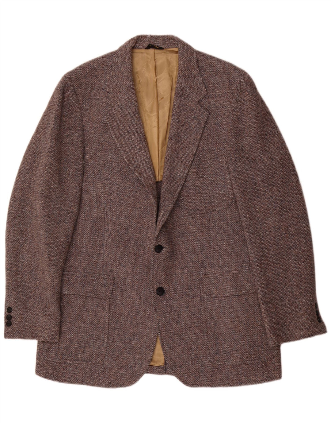 Giacca blazer a 2 bottoni da uomo Harris Tweed UK 38 Lana grigio medio