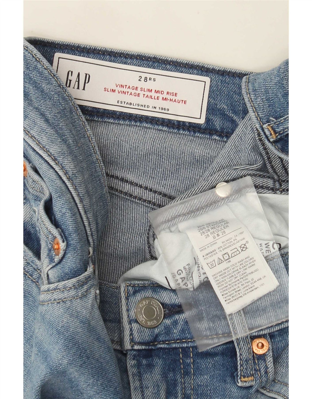 Jeans slim Gap da donna a vita media W28 L27 cotone blu