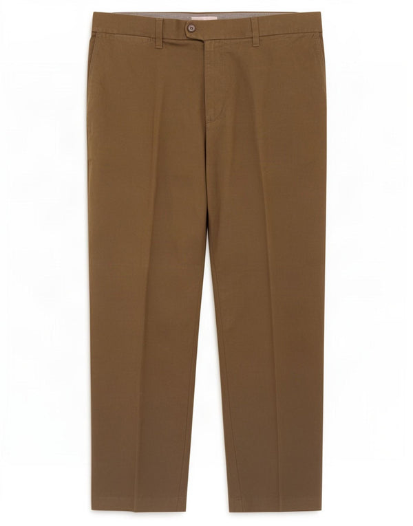 Marks & Spencer Mens Straight Regular Suit Trousers W38 L29 Khaki Cotton