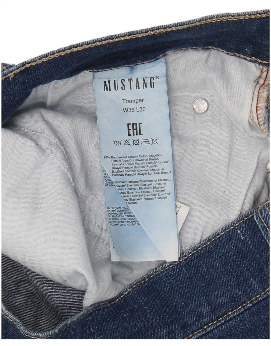 Jeans dritti Tramper da uomo Mustang W36 L30 cotone blu