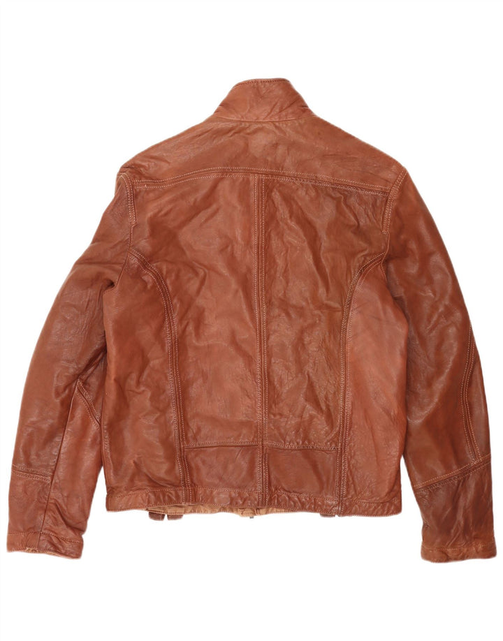 Giacca in pelle reversibile vintage da uomo UK 40 grande marrone