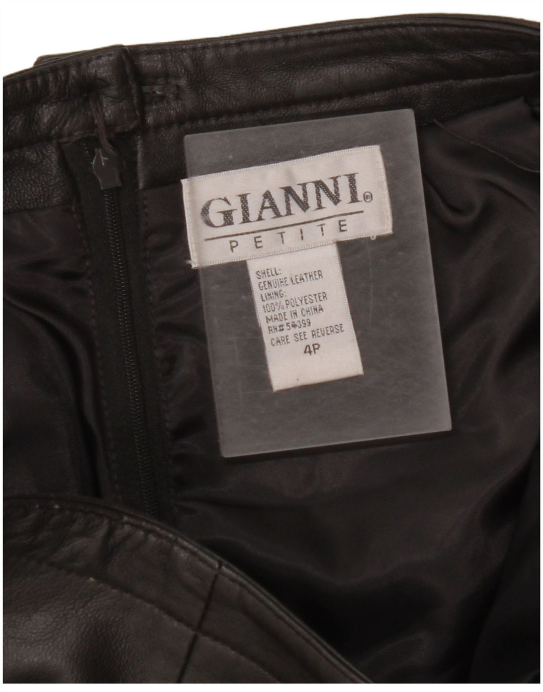 Pantaloni in pelle affusolati da donna GIANNI US 4 Small W26 L28 in pelle marrone