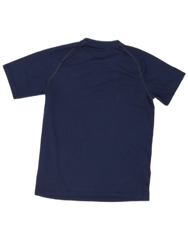 T-shirt grafica Adidas Climalite da ragazzo 15-16 anni XL Blu navy