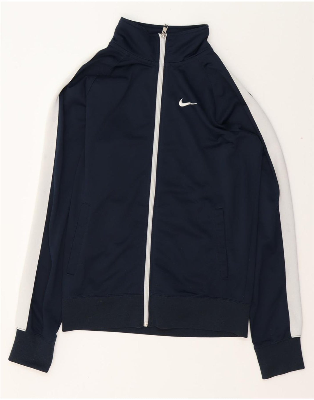 Giacca da tuta da uomo NIKE piccola in poliestere color block blu navy