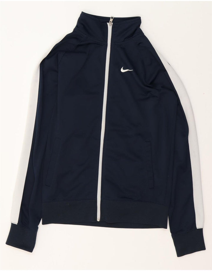 Giacca da tuta da uomo NIKE piccola in poliestere color block blu navy