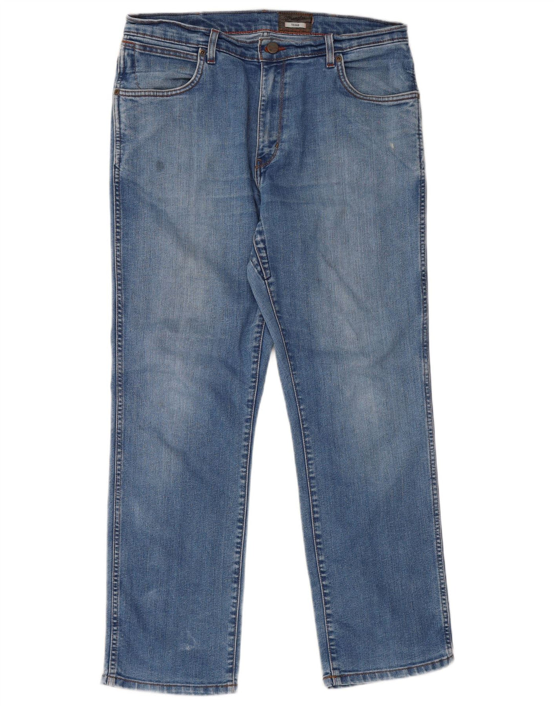 Jeans dritti elasticizzati Texas Wrangler da uomo W36 L30 cotone blu