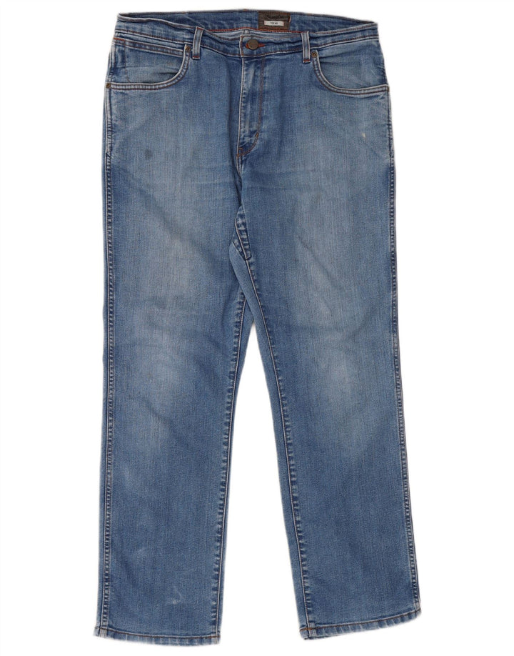Jeans dritti elasticizzati Texas Wrangler da uomo W36 L30 cotone blu