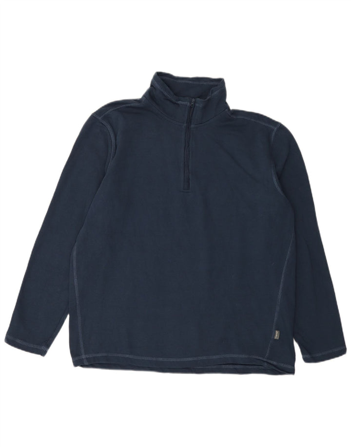 EDDIE BAUER Felpa con collo con zip da uomo Maglione medio blu navy in cotone