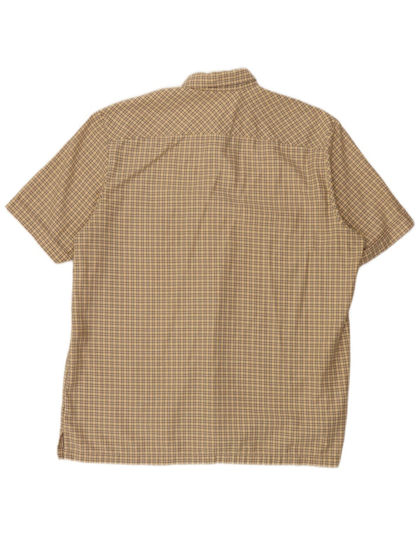 Levi's Mens Short Sleeve Shirt Large Beige Check Cotton