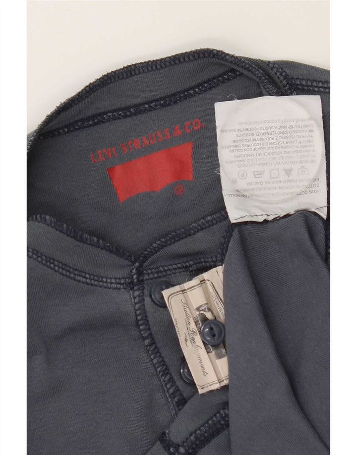 Levi's Top da uomo a maniche lunghe in cotone blu navy medio